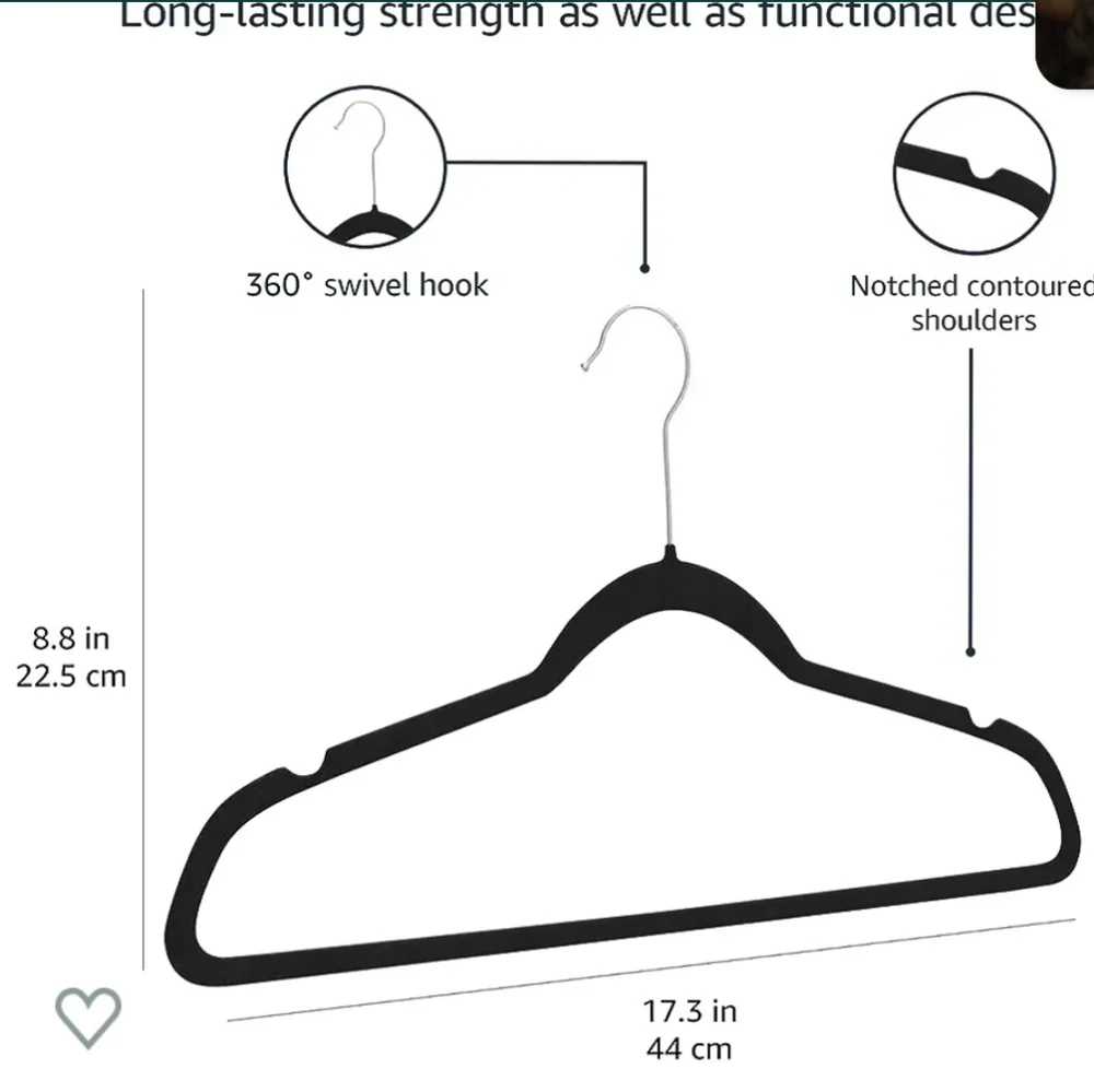 Bundle of 20 velvet coat hangers Black